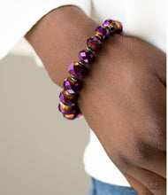 Load image into Gallery viewer, BEAUTIFULLY BEWITCHING - PURPLE IRIDESCENT GEM STRETCHY BRACELET
