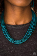 Load image into Gallery viewer, Wide Open Spaces Seabead Necklace- Teal Blue
