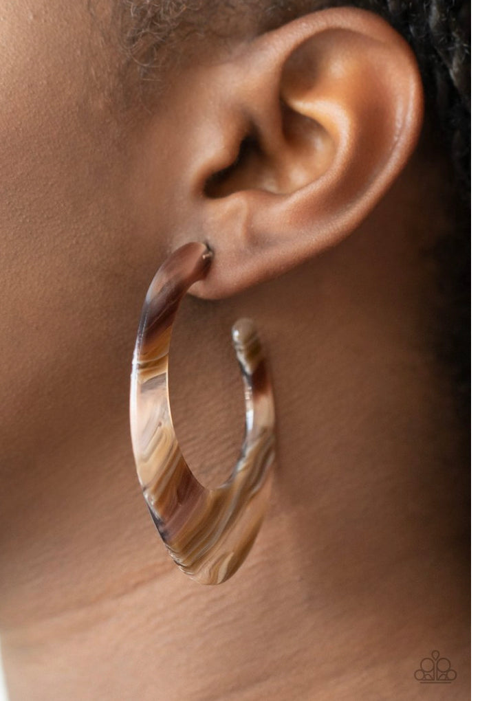 Retro Renaissance - Brown Earrings