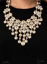 Load image into Gallery viewer, THE ROSA - PAPARAZZI - 2020 ZI COLLECTION SIGNATURE SERIES WHITE RHINESTONE GOLD NECKLACE
