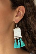 Load image into Gallery viewer, Tassel Retreat - Blue &amp; Silver Earrings
