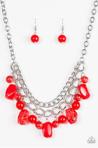Brazilian Bay- Red Beaded Necklace
