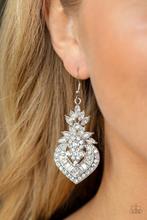 Load image into Gallery viewer, Royal Hustle - White Rhinestone Earrings - Life Of The Party Exclusive (August 2021)
