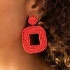 Load image into Gallery viewer, Beaded Bella - Red Earrings

