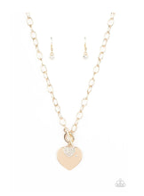 Load image into Gallery viewer, Heart-Stopping Sparkle Necklace &amp; Heartbeat Bedazzle Bracelet - Gold SET
