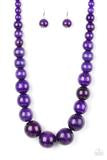 Load image into Gallery viewer, EFFORTLESSLY EVERGLADES PURPLE WOOD BEAD NECKLACE

