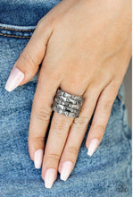 Load image into Gallery viewer, Checkered Couture - Silver Rhinestones Ring
