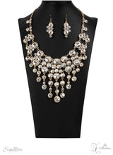 Load image into Gallery viewer, THE ROSA - PAPARAZZI - 2020 ZI COLLECTION SIGNATURE SERIES WHITE RHINESTONE GOLD NECKLACE
