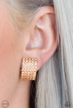 Load image into Gallery viewer, Hollywood Hotshot- Gold Clip-On Earrings
