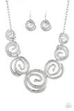 Load image into Gallery viewer, Statement Swirl - Silver Necklace
