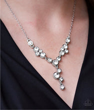 Load image into Gallery viewer, FIVE STAR STARLET -WHITE RHINESTONE SILVER NECKLACE

