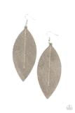 Load image into Gallery viewer, Naturally Beautiful- Silver Leather Leaf Earrings
