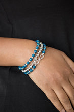 Load image into Gallery viewer, Paparazzi Immeasurably Infinite - Blue - Silver Infinity Charm - Set of 3 Bracelets
