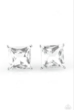 Load image into Gallery viewer, The Big Bang - Silver - Hematite Princess Cut - Post Earrings
