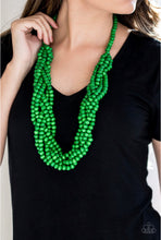 Load image into Gallery viewer, Tahiti Tropic Green Wood Necklace
