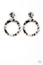 Load image into Gallery viewer, Fish Out of Water- White Black Spekled Acyrlic Earrings
