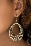 Load image into Gallery viewer, Tundra Texture - Brass Rustic Teardrop Earrings

